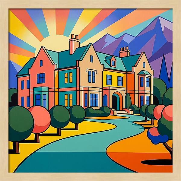 Vivid Manor Landscape Serenity