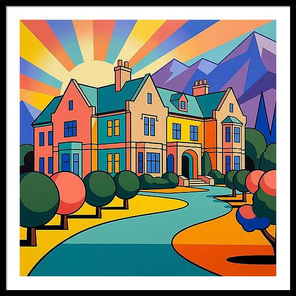 Vivid Manor Landscape Serenity