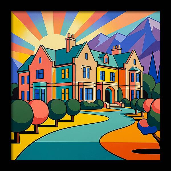 Vivid Manor Landscape Serenity