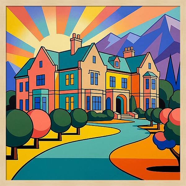 Vivid Manor Landscape Serenity