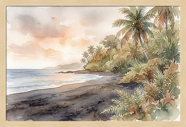 Volcanic Black Sand Beach Serenity