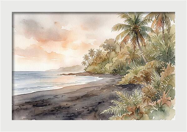 Volcanic Black Sand Beach Serenity