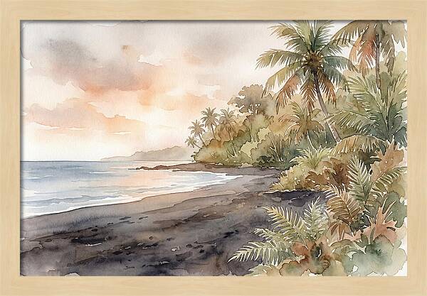 Volcanic Black Sand Beach Serenity
