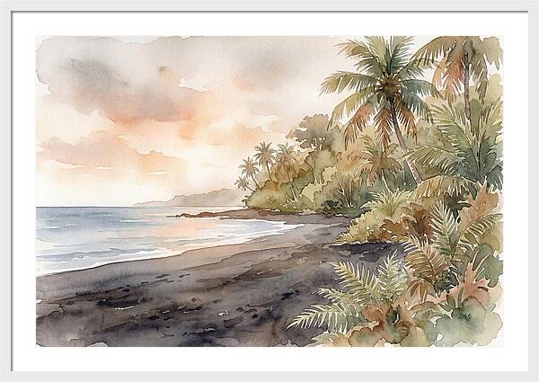 Volcanic Black Sand Beach Serenity