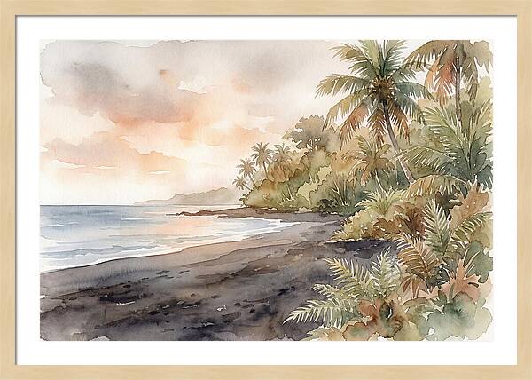 Volcanic Black Sand Beach Serenity