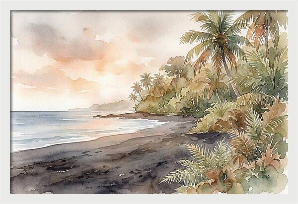 Volcanic Black Sand Beach Serenity