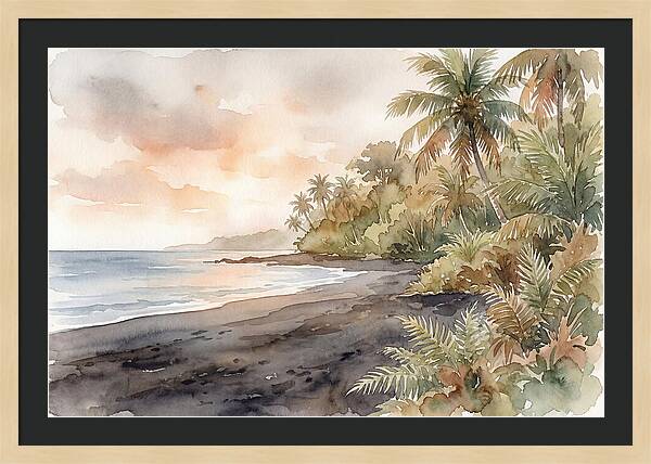 Volcanic Black Sand Beach Serenity