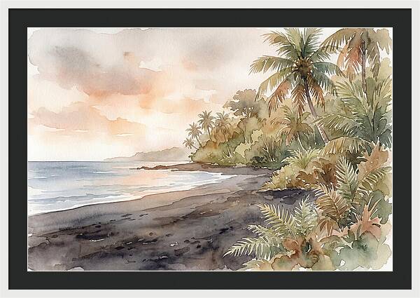Volcanic Black Sand Beach Serenity
