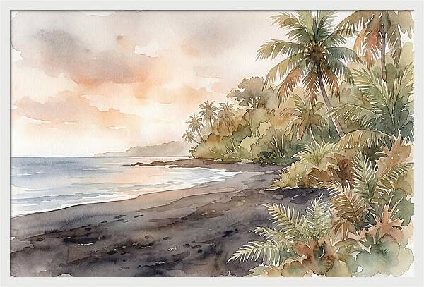 Volcanic Black Sand Beach Serenity
