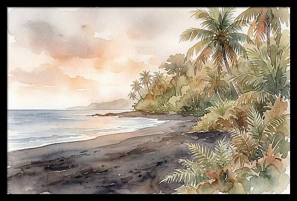 Volcanic Black Sand Beach Serenity
