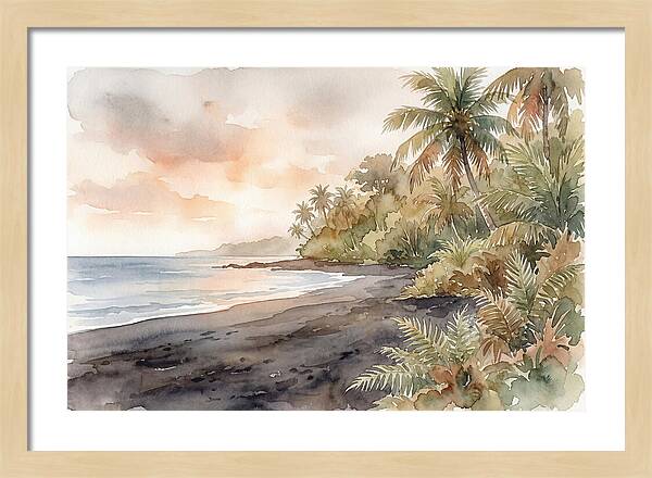 Volcanic Black Sand Beach Serenity