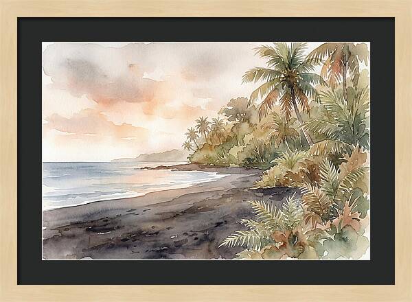 Volcanic Black Sand Beach Serenity