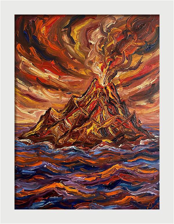Volcanic Eruption At Dusk
