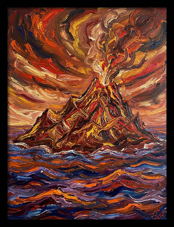 Volcanic Eruption At Dusk