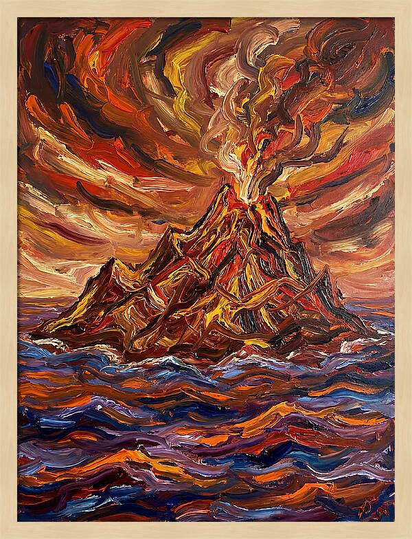 Volcanic Eruption At Dusk