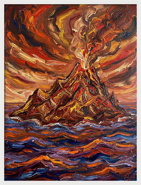Volcanic Eruption At Dusk