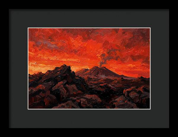 Volcanic Sunset Over Fiery Skies