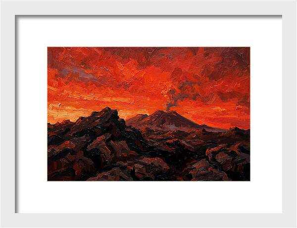 Volcanic Sunset Over Fiery Skies