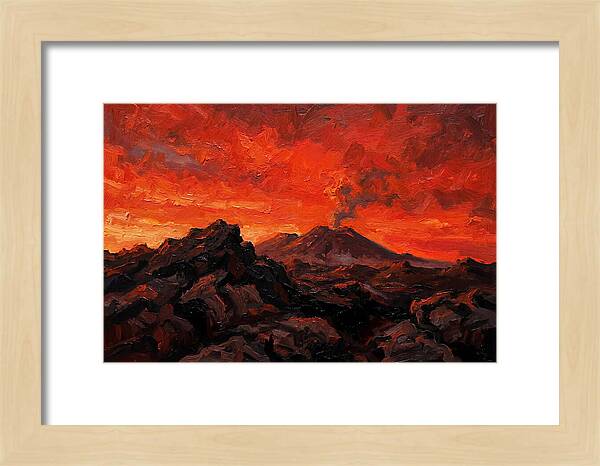 Volcanic Sunset Over Fiery Skies
