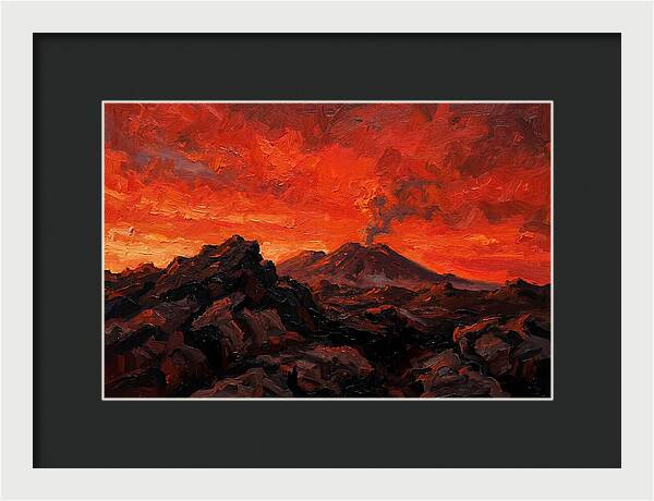 Volcanic Sunset Over Fiery Skies