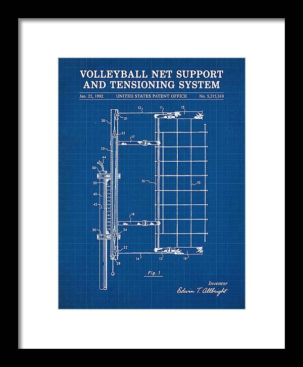Volleyball Net Support And Tensioning System Blueprint Patent Us5215310