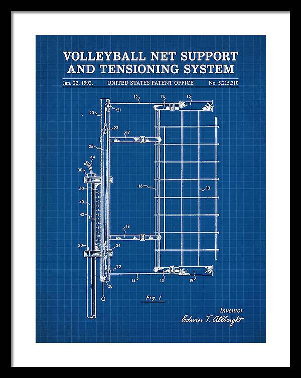 Volleyball Net Support And Tensioning System Blueprint Patent Us5215310