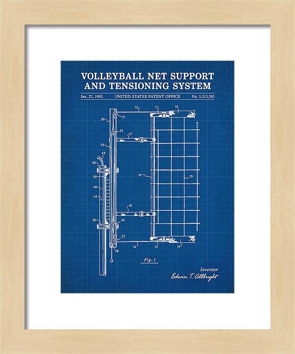 Volleyball Net Support And Tensioning System Blueprint Patent Us5215310