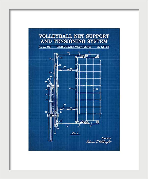 Volleyball Net Support And Tensioning System Blueprint Patent Us5215310