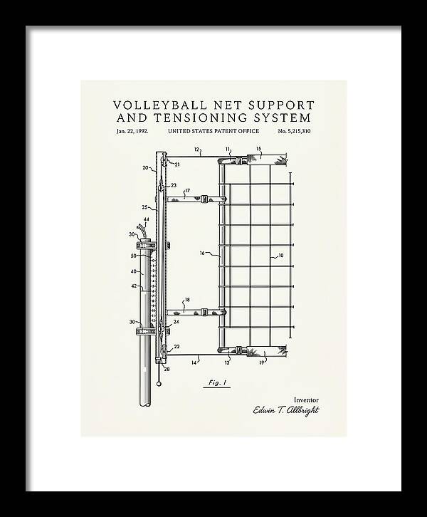 Volleyball Net Support And Tensioning System Minimalist Patent Us5215310
