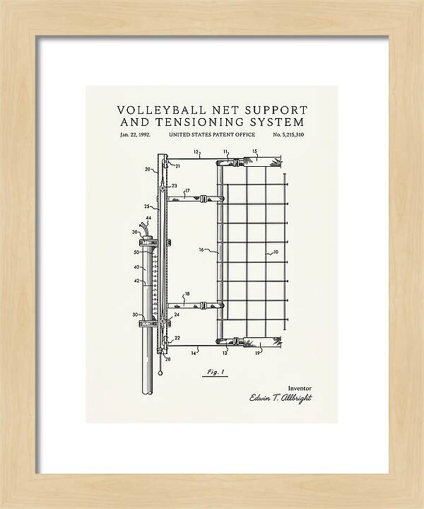 Volleyball Net Support And Tensioning System Minimalist Patent Us5215310