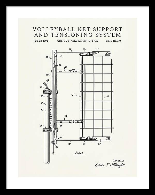 Volleyball Net Support And Tensioning System Minimalist Patent Us5215310