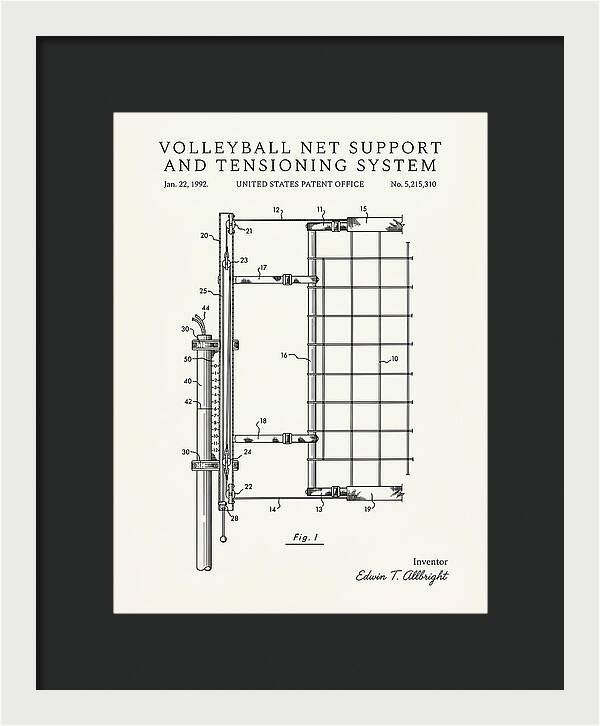Volleyball Net Support And Tensioning System Minimalist Patent Us5215310