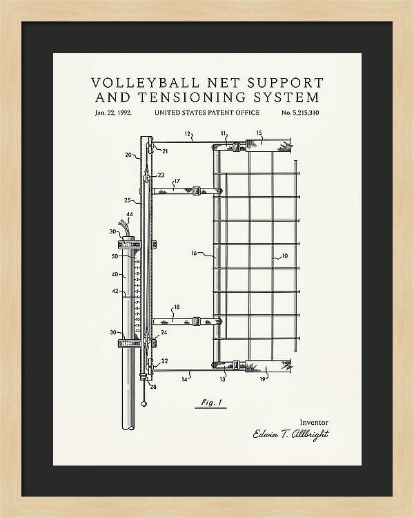 Volleyball Net Support And Tensioning System Minimalist Patent Us5215310