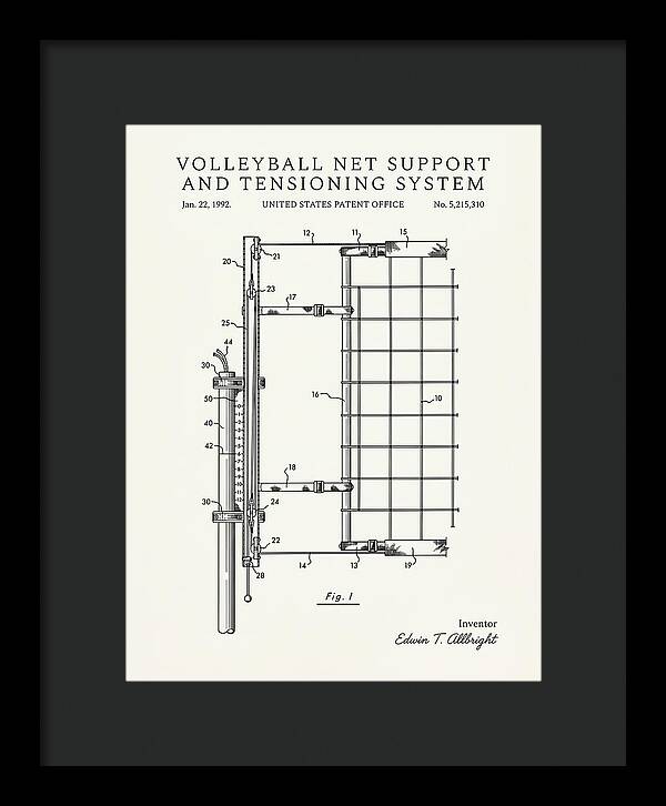 Volleyball Net Support And Tensioning System Minimalist Patent Us5215310