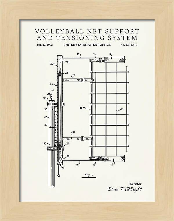 Volleyball Net Support And Tensioning System Minimalist Patent Us5215310