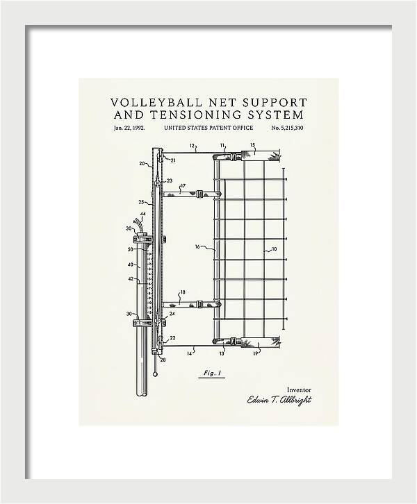 Volleyball Net Support And Tensioning System Minimalist Patent Us5215310