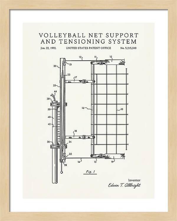 Volleyball Net Support And Tensioning System Minimalist Patent Us5215310