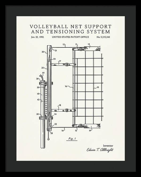 Volleyball Net Support And Tensioning System Minimalist Patent Us5215310