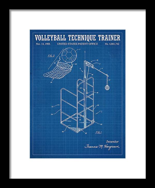 Volleyball Technique Trainer Blueprint Patent Us4881742