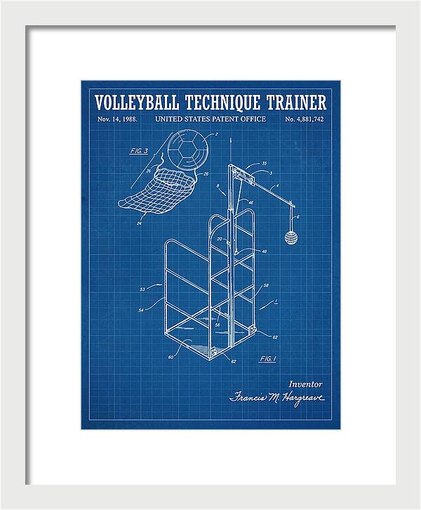 Volleyball Technique Trainer Blueprint Patent Us4881742