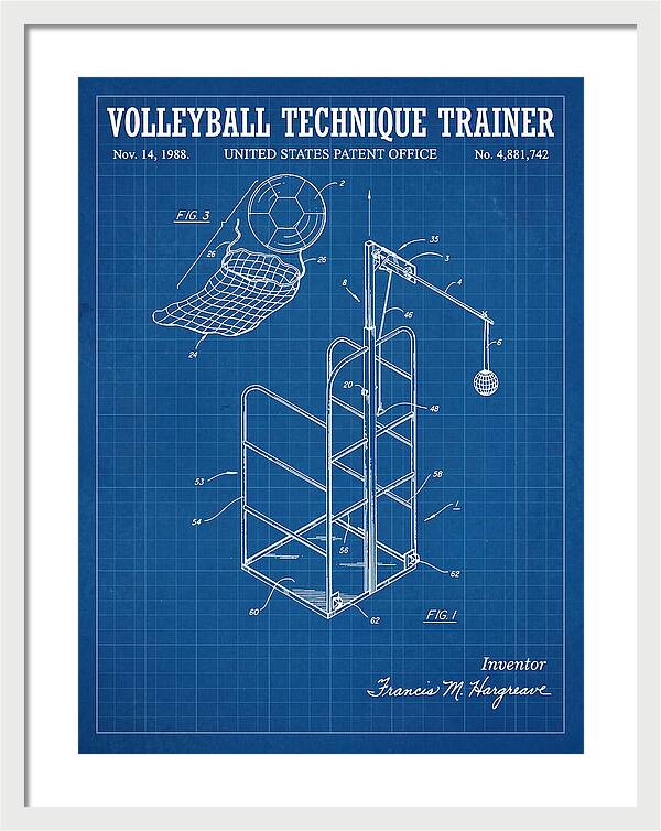 Volleyball Technique Trainer Blueprint Patent Us4881742