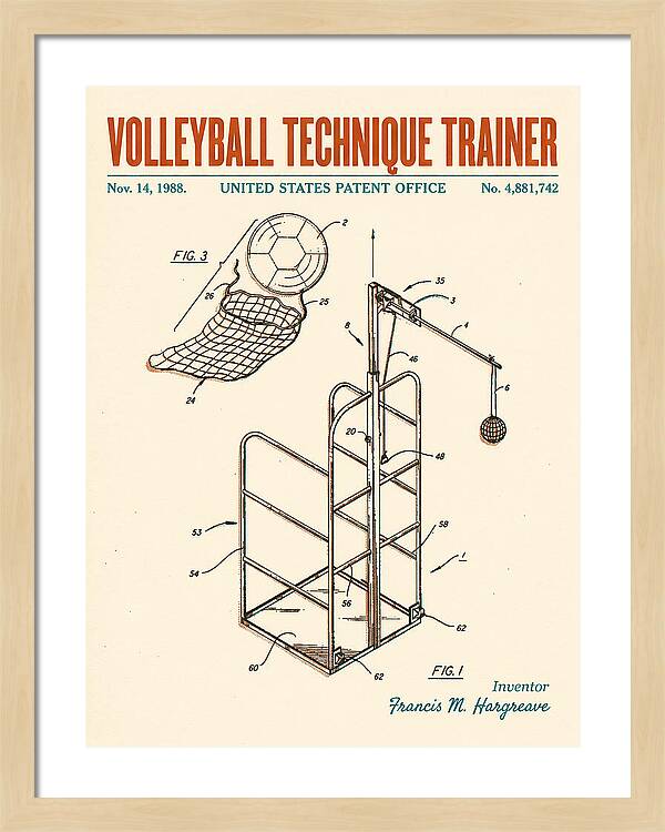Volleyball Technique Trainer Retro Patent Us4881742
