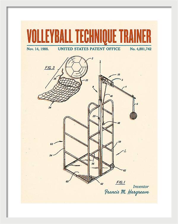Volleyball Technique Trainer Retro Patent Us4881742