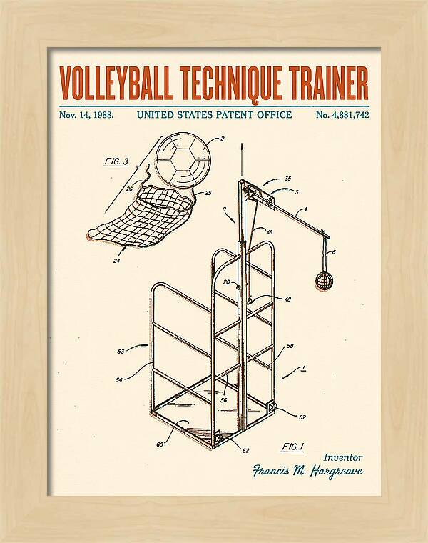 Volleyball Technique Trainer Retro Patent Us4881742