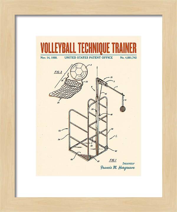 Volleyball Technique Trainer Retro Patent Us4881742