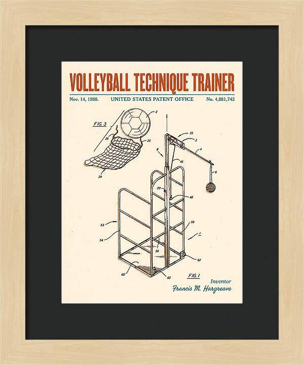 Volleyball Technique Trainer Retro Patent Us4881742