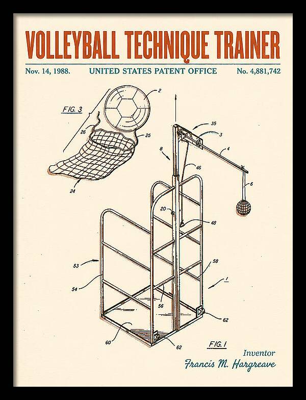 Volleyball Technique Trainer Retro Patent Us4881742