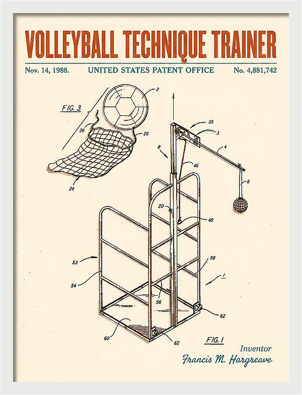 Volleyball Technique Trainer Retro Patent Us4881742