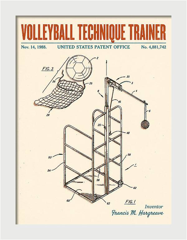 Volleyball Technique Trainer Retro Patent Us4881742
