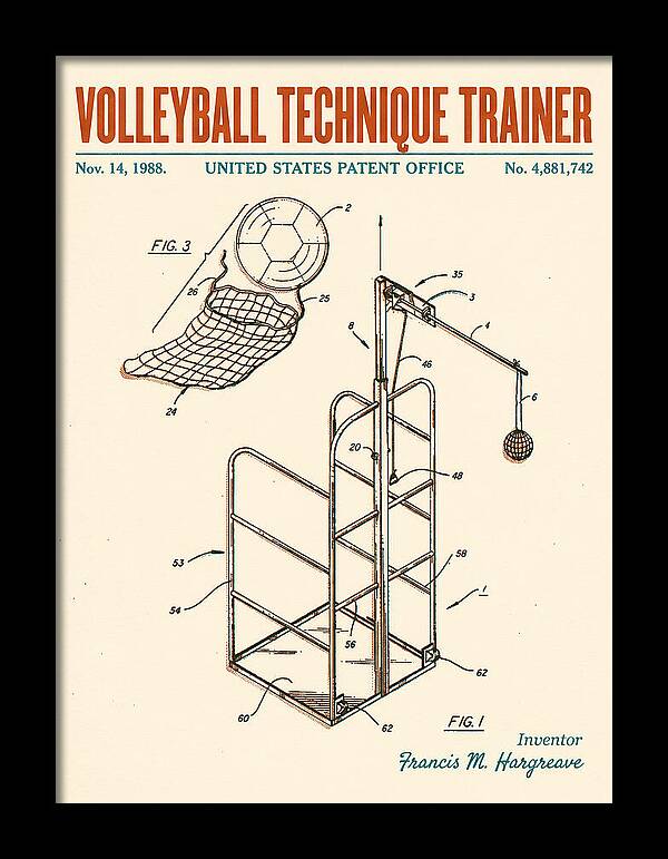 Volleyball Technique Trainer Retro Patent Us4881742